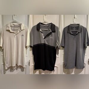 LOT OF 3- Adidas Men's Polo Shirts
